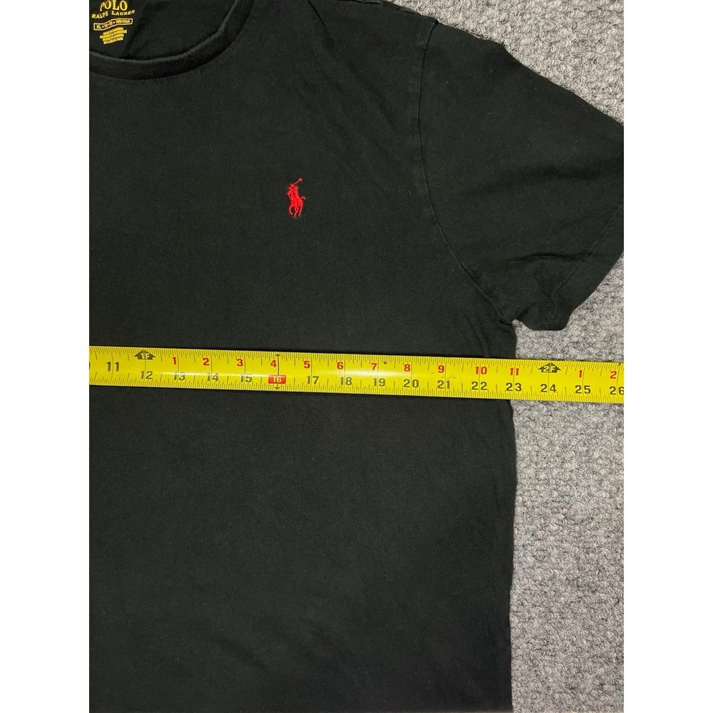 Polo Ralph Lauren Men's Black Logo Cotton Knit Short Sleeve T-Shirt Crew Neck XL - Picture 5 of 7